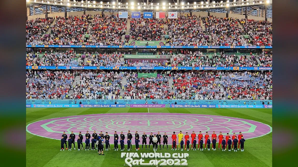 Seleção da Coreia do Sul em partida de Copa do Mundo