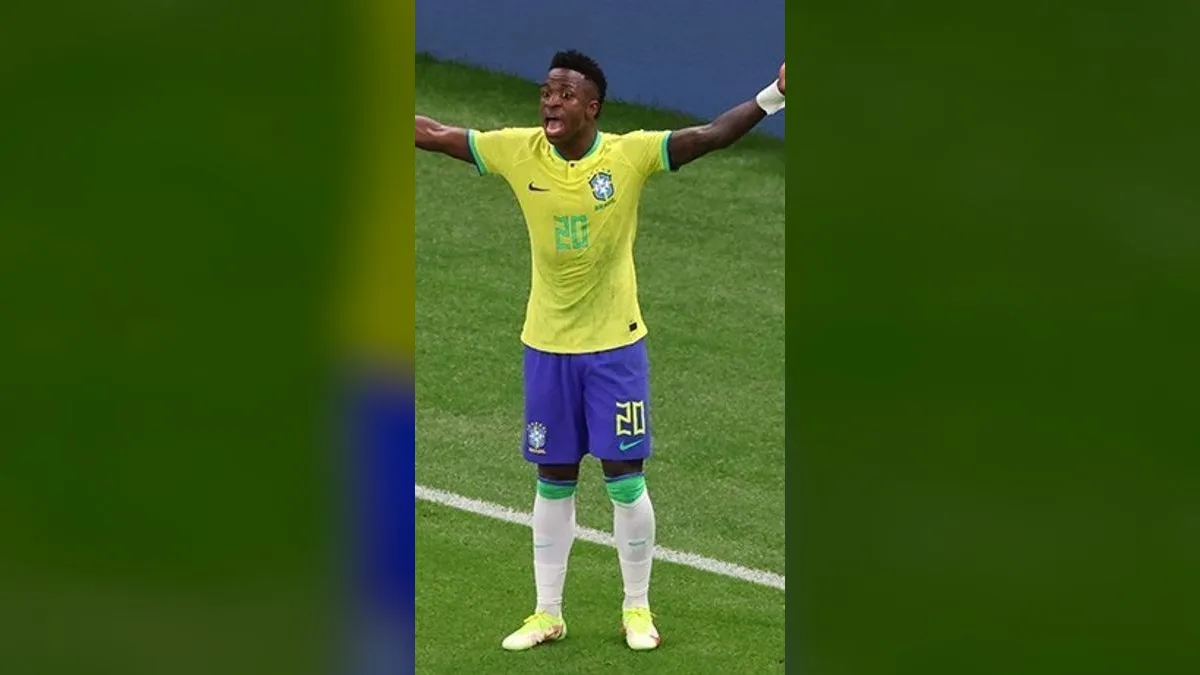 Vinícius Júnior em ação pela Seleção Brasileira na Copa do Mundo
