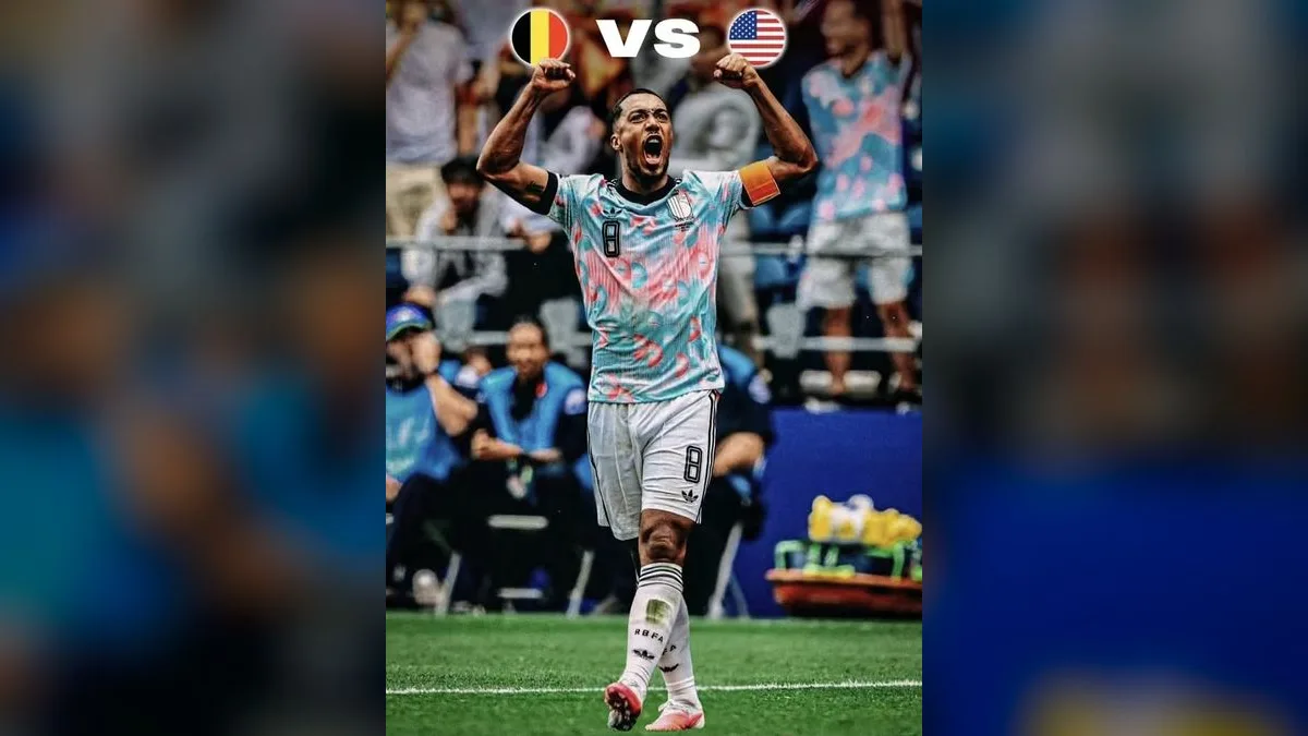 Youri Tielemans comemora pela seleção da Bélgica na Copa do Mundo 2026