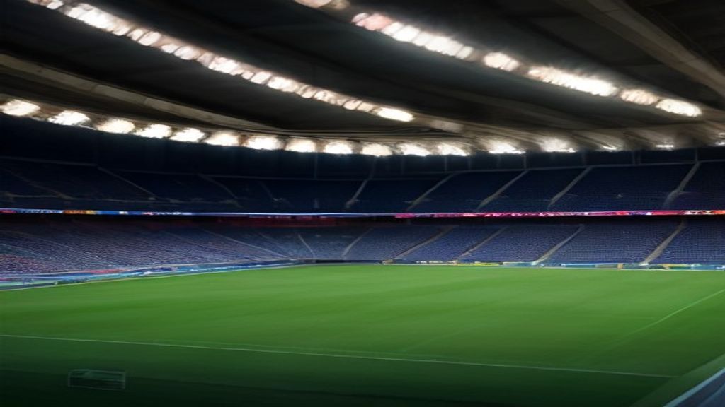 Estádio de futebol à noite sob refletores — cobertura da Copa Sul-Americana na Central do Futebol